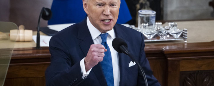 US President Joe Biden delivers his first State of the Union address at the US Capitol in Washington, DC, on 1 March 2022. Picture: JIM LO SCALZO/POOL/AFP