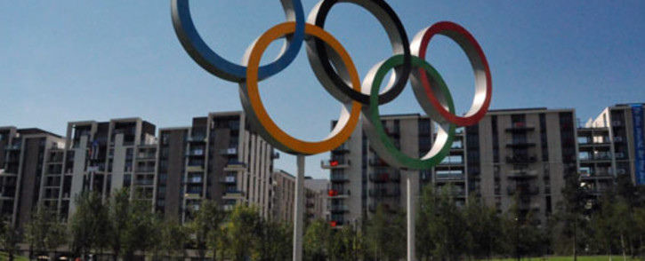 Olympic rings in the Athletes Village in London. Picture: Wessel Oosthuizen/SA Sports Picture Agency.