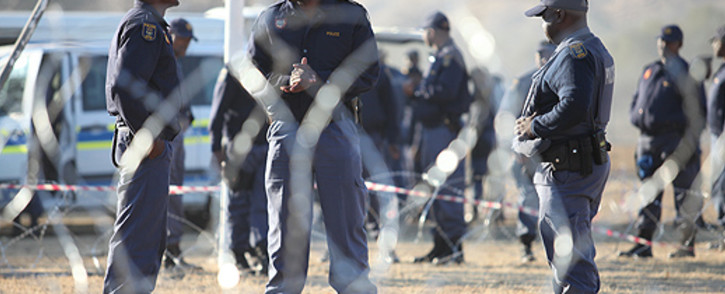 FILE: Police closely monitor protests in Marikana in the North West on 14 August 2012. Picture:EWN.
