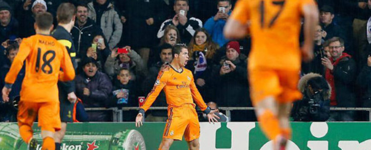 Real Madrid's Cristiano Ronaldo celebrates after scoring against FC Copenhagen in the Champions League on 10 December 2013. Picrture: Facebook.