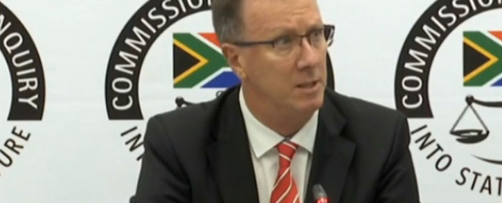 A YouTube screengrab of PwC forensic auditor Trevor White giving testimony at the Zondo commission of inquiry into state capture on 20 January 2020.