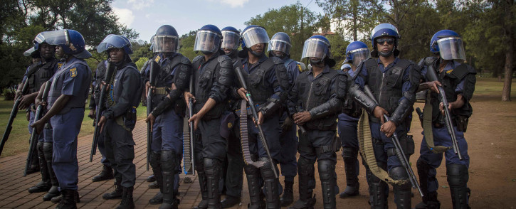 FILE: Public order police deployed at a protest. Picture: Thomas Holder/EWN