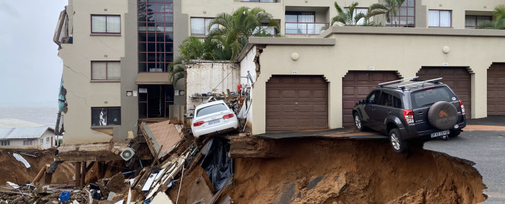 The Surfside building in uMdloti was damaged during heavy rains on 21 May 2022. Picture: Nhlanhla Mabaso/Eyewitness News