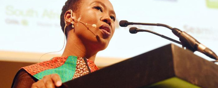 FILE: Minister of Telecommunications and Postal Services Stella Ndabeni-Abrahams addresses the 20th Anniversary of AfricaCom at Cape Town International Convention Centre on 8 November 2017. Picture: GCIS
