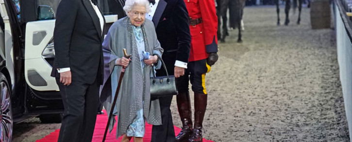 Britain's Queen Elizabeth II arrives for the 'A Gallop Through History' Platinum Jubilee celebration at the Royal Windsor Horse Show at Windsor Castle on 15 May 2022. Picture: Steve Parsons/POOL/AFP
