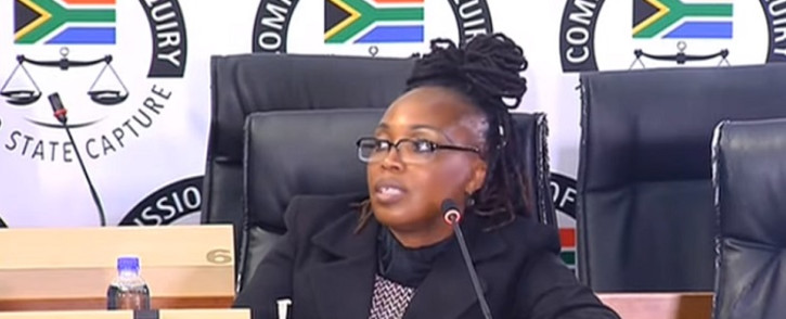 A screenshot of Prasa's  of legal Martha Ngoye at the state capture commission on Tuesday, 1 June 2021. Picture: SABC Digital News/ YouTube.