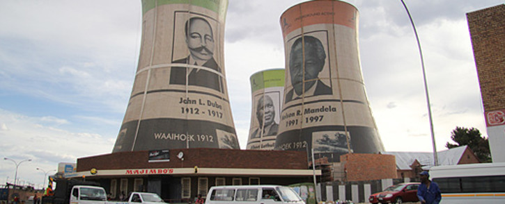 ANC leaders adorn cooling towers in Mangaung. Picture: Taurai Maduna/EWN