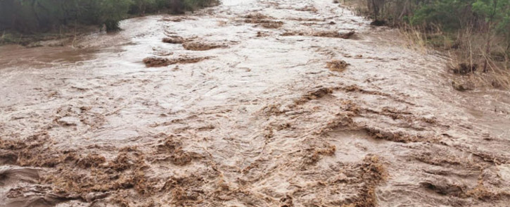 The Mvoti River on 14 November 2019 after heavy rain in the area. Picture: @SAPoliceService/Twitter