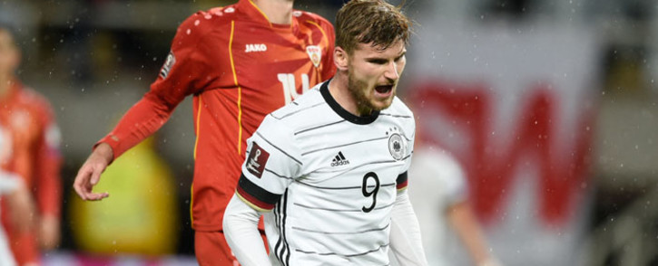 Germany's Timo Werner celebrates a goal  over North Macedonia during their World Cup qualifier on 11 October 2021. Picture: @EURO2024/Twitter