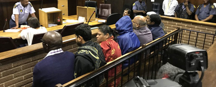 FILE: The suspects in the Vrede dairy farm project case appear in the Bloemfontein magistrates court on 15 February 2018. Picture: Barry Bateman/EWN