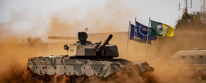 An Olifant Mk2 battle tank on display during a manoeuvre display at Africa Aerospace and Defence 2018. Picture: Thomas Holder/EWN