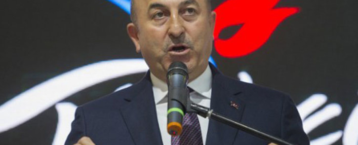 FILE: Turkish Foreign Minister Mevlut Cavusoglu delivers a speech during his visit to his country's hall at the Internationale Tourismus-Boerse (ITB) international travel trade show in Berlin on 8 March 2017. Picture: AFP.