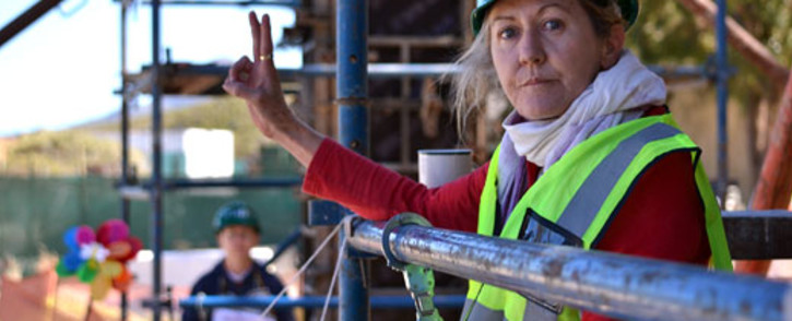 Fiona Hinds handcuffed herself to the construction site a few months ago. Picture: Aletta Gardener/EWN