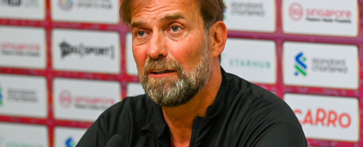 Liverpool's German coach Jurgen Klopp takes part in a press conference after an exhibition football match against Crystal Palace FC at the National Stadium in Singapore on 15 July 2022. Picture: Roslan RAHMAN/AFP