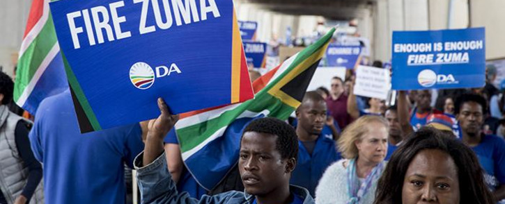 DA supporters march against President Jacob Zuma. Picture: Reinart Toerien/EWN.