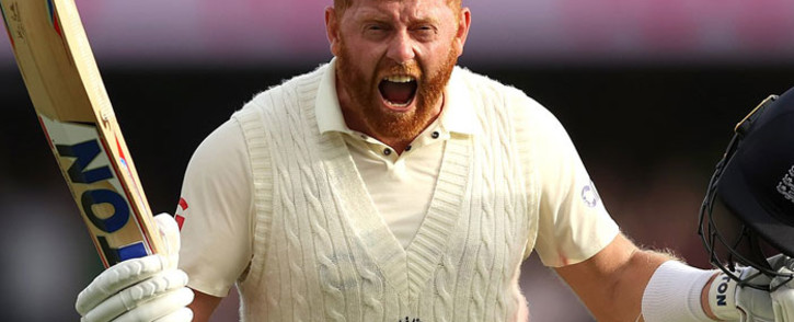 England's Jonny Bairstow celebrates scoring a hundred against Australia in the fourth Ashes Test on 7 January 2022. Picture: @englandcricket/Twitter