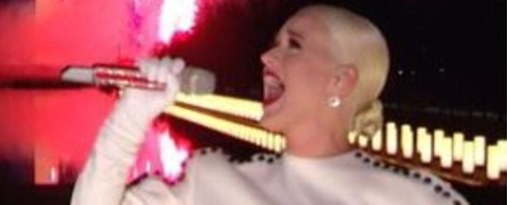 A screengrab of Katy Perry performing at the Joe Biden inauguration concert on 20 January 2021. 