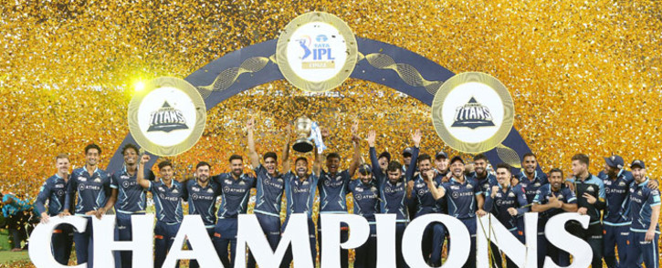 Gujarat Titans won the 2022 Indian Premier League title in their debut season. Picture: @gujarat_titans/Twitter