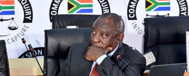 FILE: President Cyril Ramaphosa appears at the state capture inquiry on 12 August 2021. Picture: GCIS