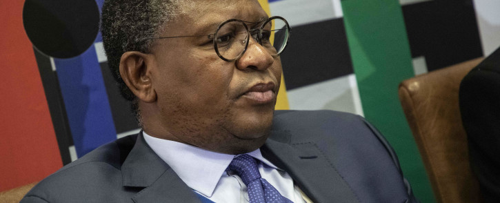 Transport Minister Fikile Mbalula addresses the media at the 2019 Southern African Transport Conference. Picture: Abigail Javier/EWN