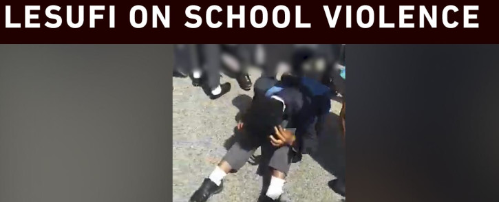 A screengrab of the Crystal Park High School pupil being assaulted by classmates.