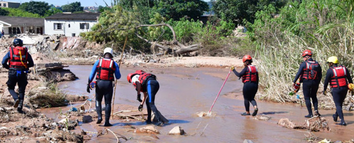 Search and Rescue Teams, comprising of SAPS, SANDF and other government agencies continue to work around the clock in various parts of the eThekwini municipality. Picture: @GCIS_KZN/Twitter