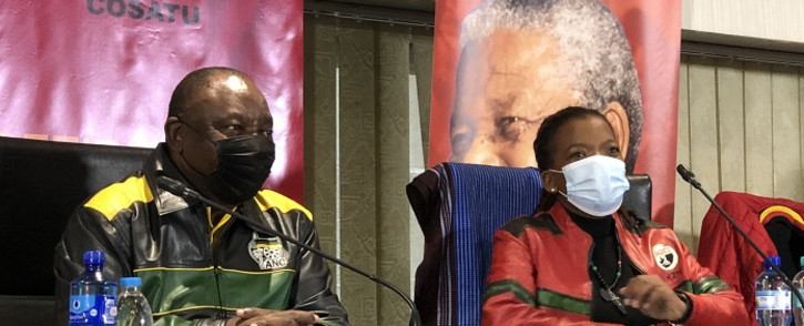 Cyril Ramaphosa spoke at the virtual Cosatu Workers’ Day celebrations organised by the trade union in Braamfontein on Saturday. Picture: @CyrilRamaphosa/Twitter