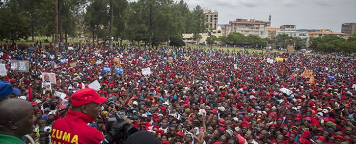 FILE: EFF leader Julius Malema watches on over the "Day of Action" march against the leadership of President Jacob Zuma held in Pretoria on 12 March 2017. Picture: Reinart Toerien/EWN.
