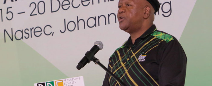 Minister in the Presidency Jeff Radebe addresses the Progressive Business Forum at Nasrec on 20 December 2017. Picture: Louise McAuliffe/EWN