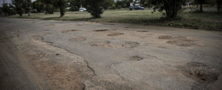 FILE: Potholes in Mahikeng. Picture: Abigail Javier/Eyewitness News