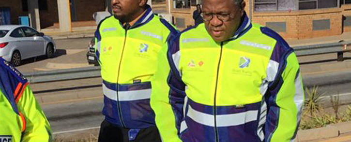 Transport Minister Fikile Mbalula during the #LiveBeyondJuly road safety campaign. Picture: @DoTransport/Twitter