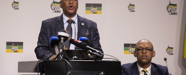 The ANC’s Jeff Radebe is seen as he addresses the media on the release of the ANC’s 54th conference resolutions at Luthuli House. Picture: IHSAAN HAFFEJEE/EWN