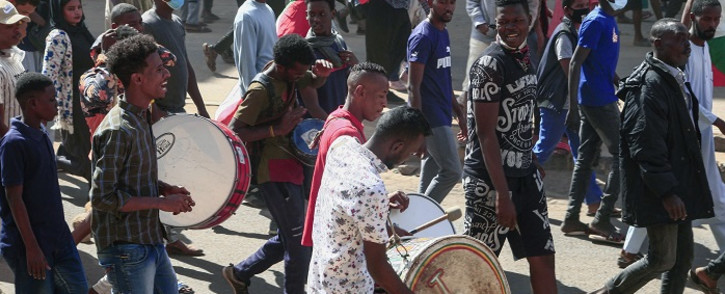 Sudanese demonstrators play the drums during a rally in al-Daim neighbourhood in the capital Khartoum on January 2, 2022, amid calls for pro-democracy rallies in "memory of the martyrs" killed in recent protests. Picture: AFP