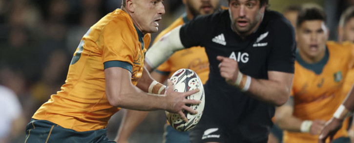 Australia's Tom Banks runs with the ball during the first rugby Test of Bledisloe Cup between the New Zealand and Australia at Eden Park in Auckland on 7 August 2021. Picture: Michael Bradley/AFP