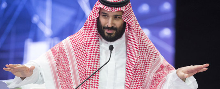 File: A handout picture provided by the Saudi Royal Palace on 24 October 2018, shows Saudi Crown Prince Mohammed bin Salman speaking during a joint session of the Future Investment Initiative (FII) conference in the capital Riyadh. Picture: AFP