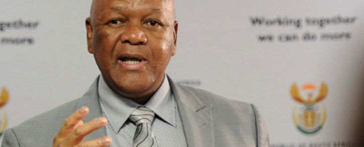 Minister in the Presidency Jeff Radebe at a news briefing. Picture: GCIS.