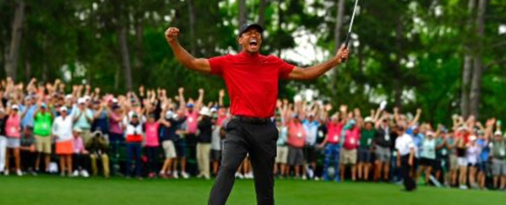 FILE: Tiger Woods celebrates his victory at the US Masters on 14 April 2019. Picture: Twitter/TheMasters