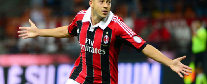 AC Milan's forward Stephan El Shaarawy celebrates after scoring a goal during the Serie A football match between AC Milan and Cagliari, on 26 September 2012 in Milan, at the San Siro stadium. Picture: AFP.