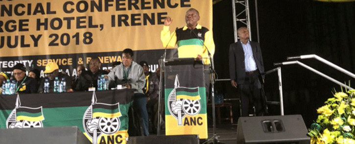 President Cyril Ramaphosa addresses Gauteng ANC elective conference. Picture: Qaanitah Hunter/EWN.