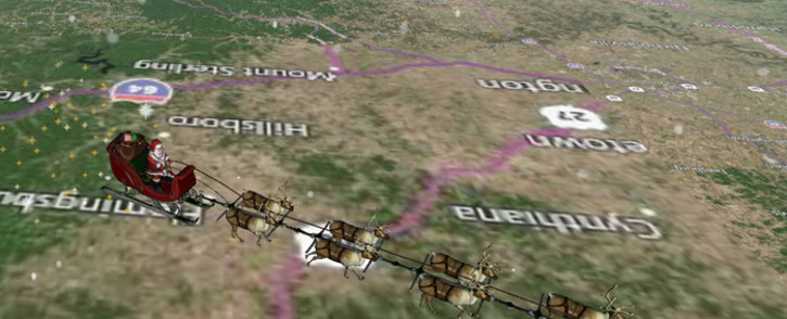 Each year NORAD has reported Santa's location to millions across the globe, with noradsanta.org this year live-tracking his present-filled sleigh pulled by nine reindeer. Picture: noradsanta.org