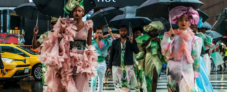 The show saw David Tlale use two iconic New York backdrops, Times Square and the Highline, as the setting to reveal his new Azania spring/summer collection. Picture: Supplied