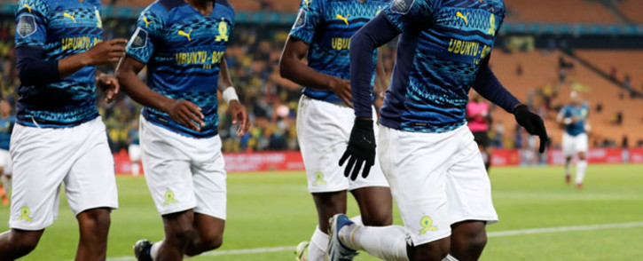 Mamelodi Sundowns players celebrate a goal against Kaizer Chiefs in their DStv Premiership match on 8 May 2022. Picture: @Masandawana/Twitter