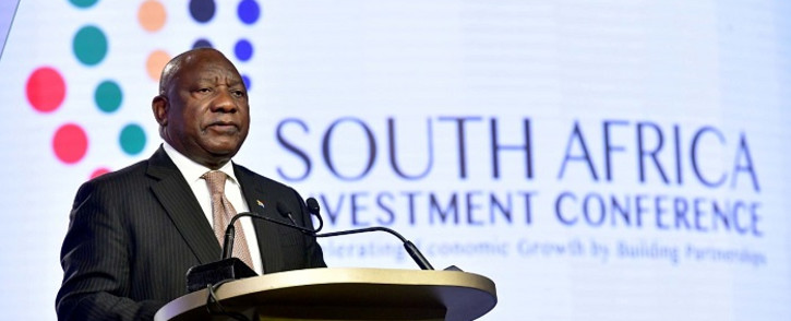 President Cyril Ramaphosa addresses the fourth Investment Conference in Sandton on 24 March 2022. Picture: GCIS.