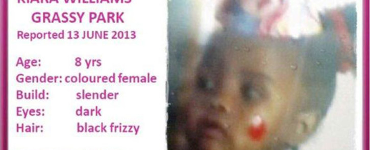 A picture by the Pink Ladies organisation for missing children shows eight-year-old Keana Williams, who was reported missing on Thursday 13 June 2013. Picture: Supplied