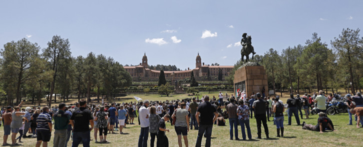 A day of protest and prayer against farm murders and attacks at the Union Buildings lawns in Pretoria on 10 October 2020. Picture: AFP.