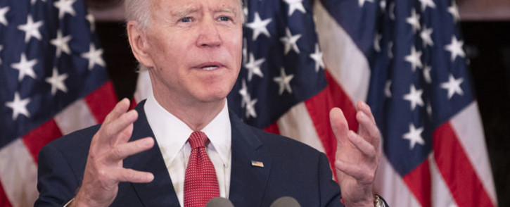 US Democratic presidential candidate and former Vice President Joe Biden speaks about the unrest across the country from Philadelphia City Hall on 2 June 2020 in Philadelphia, Pennsylvania. Picture: AFP