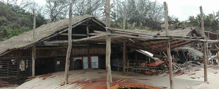 The popular Guinjata Dive Centre in the Inhambane district of Mozambique was destroyed when Cyclone Dineo hit the area, bringing heavy winds and rainfall. Picture: Lee Booysen/Paindane Beach Resort.