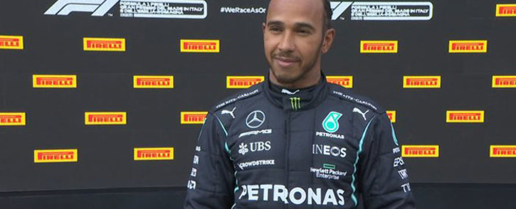 Lewis Hamilton at the Emilia Romagna Grand Prix. Picture: Twitter @F1.