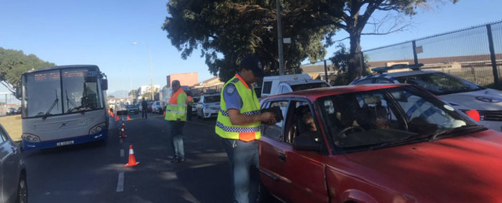 Traffic officials conduct checks in Mitchells Plain on 18 April 2019. Picture: Kaylynn Palm/EWN