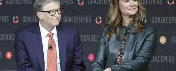 FILE: Bill Gates and Melinda Gates introduce the Goalkeepers event at the Lincoln Center in New York on 26 September 2018. Picture: Ludovic MARIN/AFP